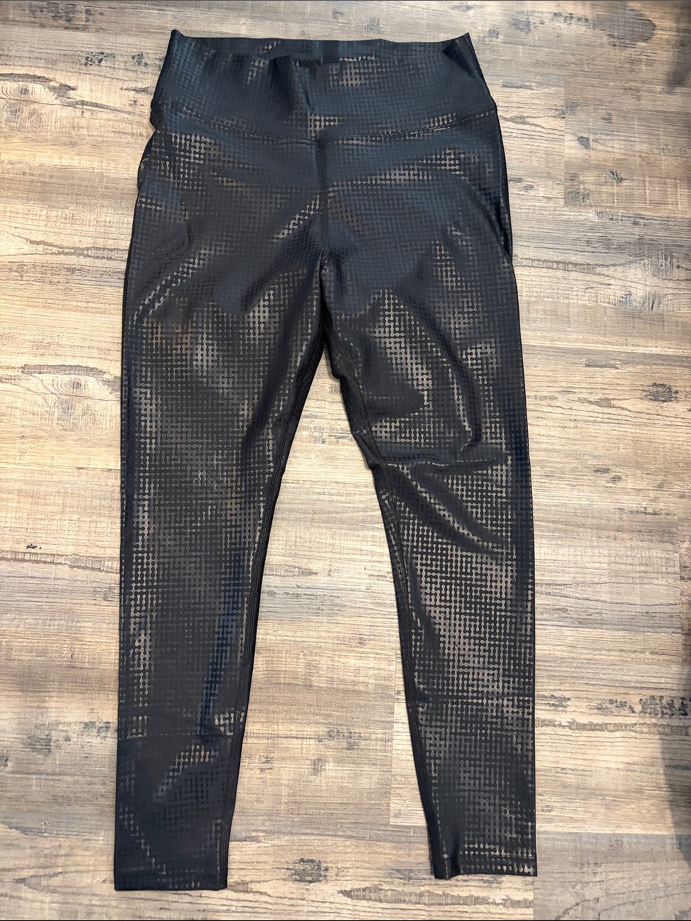 Peloton Black women’s -Waist Leggings with Subtle Grid Texture